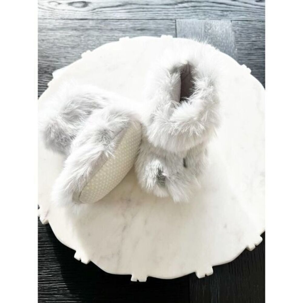 RESTORATION HARDWARE NWT Luxe Faux Fur Grey Fox Baby's Bootie 24MO